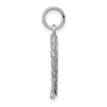 14k White Gold Etched Design with Rope Edge .013 Gauge Engravable Heart 20x16mm Disc Charm — alternate view