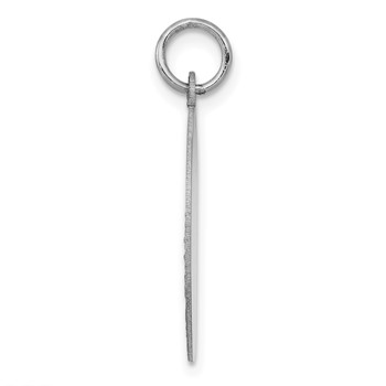 14k White Gold .018 Gauge Round Grooved Designed Disc Charm — alternate view