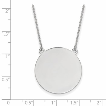 14k White Gold .018 Gauge Circular Engravable Disc 18"" Necklace — alternate view