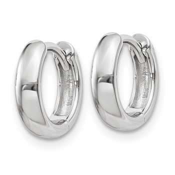 14k White Gold Round Hinged Hoop Earrings — alternate view
