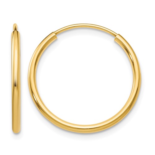10k 1.5mm Polished Round Endless Hoop Earrings