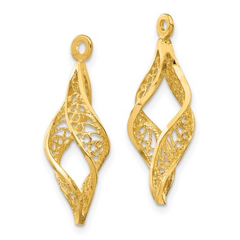 14k Polished Filigree Swirl Earring Jackets — alternate view