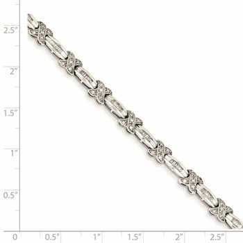 14k White Gold Diamond X Bracelet — alternate view