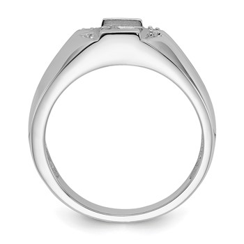 IB Goodman 14k White Gold Holds Onyx and 4-1.0mm Diamonds Mens Ring Mounting — alternate view