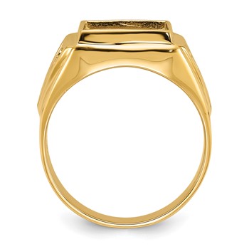 IB Goodman 14k Mens Polished and Textured Masonic Ring Mounting — alternate view
