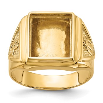 IB Goodman 14k Mens Polished and Textured Masonic Ring Mounting