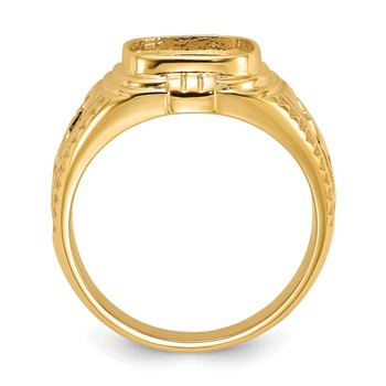 IB Goodman 14k Mens Polished and Textured Masonic Ring Mounting — alternate view