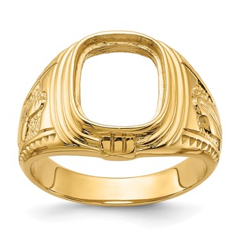 IB Goodman 14k Mens Polished and Textured Masonic Ring Mounting
