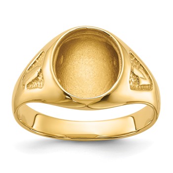 IB Goodman 14k Mens Polished and Textured Masonic Ring Mounting