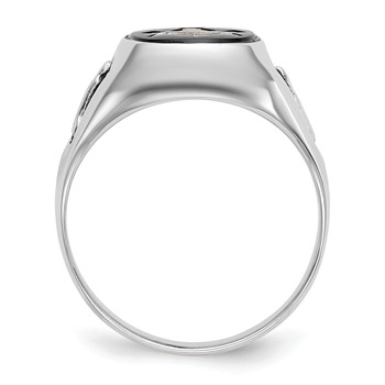 IB Goodman 14k White Gold Mens Polished and Textured Masonic Ring Mounting — alternate view