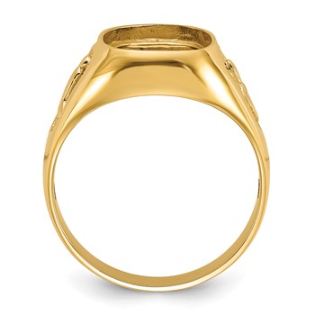 IB Goodman 14k Mens Polished and Textured Masonic Ring Mounting — alternate view