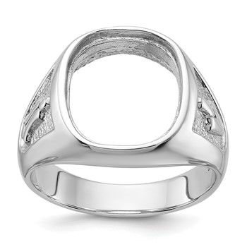 IB Goodman 14k White Gold Mens Polished and Textured Masonic Ring Mounting