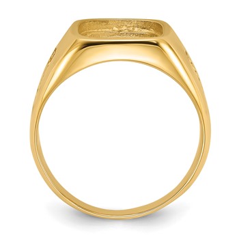 IB Goodman 14k Mens Polished and Textured Masonic Ring Mounting — alternate view