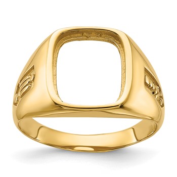 IB Goodman 14k Mens Polished and Textured Masonic Ring Mounting