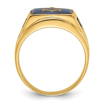 IB Goodman 14k Mens Polished and Textured Masonic Ring Mounting — alternate view