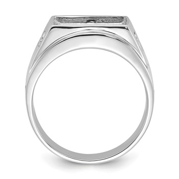 IB Goodman 14k White Gold Mens Polished and Textured Masonic Ring Mounting — alternate view