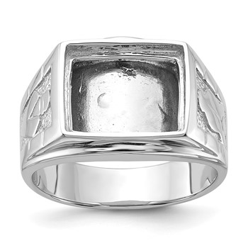 IB Goodman 14k White Gold Mens Polished and Textured Masonic Ring Mounting