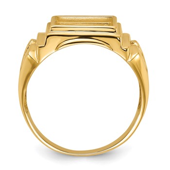 IB Goodman 14k Mens Polished and Textured Masonic Ring Mounting — alternate view