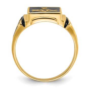 IB Goodman 14k Mens Polished and Textured (No Enamel) Masonic Ring — alternate view