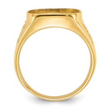 IB Goodman 14k Mens Polished and Textured Masonic Ring Mounting — alternate view