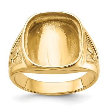 IB Goodman 14k Mens Polished and Textured Masonic Ring Mounting