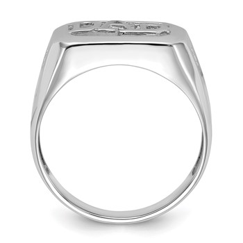 IB Goodman 14k White Gold Holds Rectangle Onyx and 2-1.2mm Diamonds Mens DAD Ring Mounting — alternate view