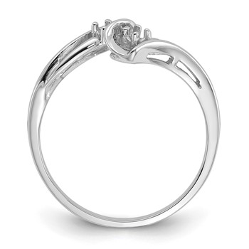 14k White Gold .05ct. Diamond 2-Stone Bypass Ring Mounting — alternate view