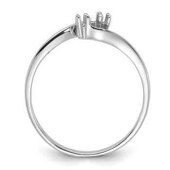 14k White Gold Polished .03ct. Diamond 2-Stone Ring Mounting — alternate view