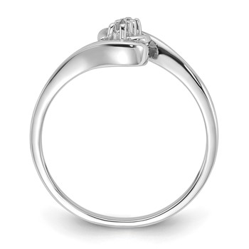 14k White Gold Polished 2-Stone Diamond Ring Mounting — alternate view