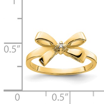 14k Polished .02ct. Diamond Bow Ring Mounting — alternate view