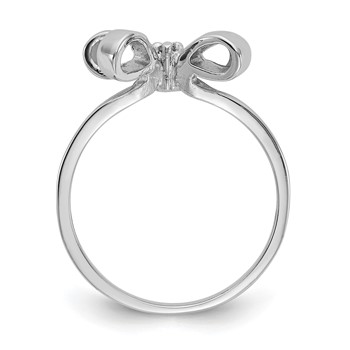 14k White Gold Polished .02ct. Diamond Bow Ring Mounting — alternate view