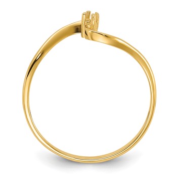 14k Polished .01ct. Diamond Curved Ring Mounting — alternate view