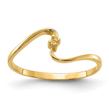 14k Polished .01ct. Diamond Curved Ring Mounting