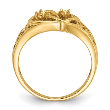 14k Polished .05ct. Diamond Heart Ring Mounting — alternate view