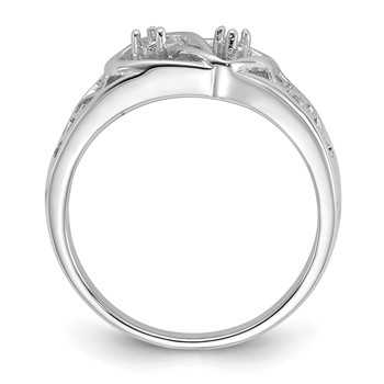 14k White Gold Polished .05ct. Diamond Heart Ring Mounting — alternate view