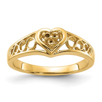 14k .05ct. Diamond Heart Ring Mounting