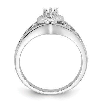 14k White Gold .05ct. Diamond Heart Ring Mounting — alternate view