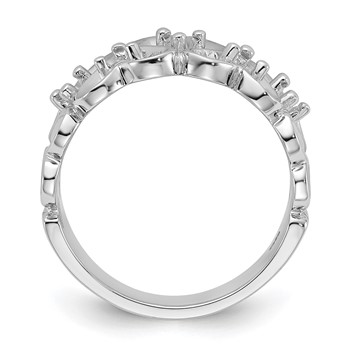 14k White Gold Polished .30ct. Diamond Heart Ring Mounting — alternate view