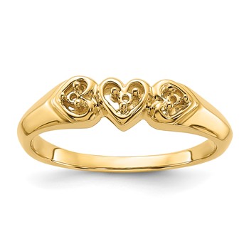 14k Polished .05ct. Diamond Heart Ring Mounting