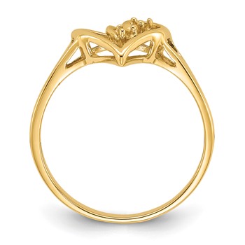 14k Polished .03ct. Diamond Heart Ring Mounting — alternate view
