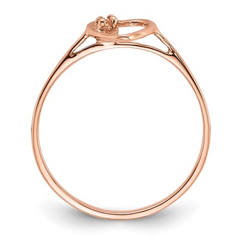 14k Rose Gold Polished .02ct. Diamond Heart Ring Mounting — alternate view