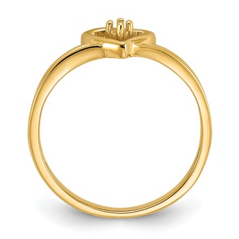 14k Polished .03ct. Diamond Heart Ring Mounting — alternate view