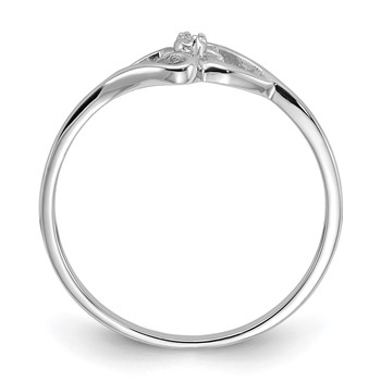 14k White Gold Polished Heart Ring Mounting — alternate view