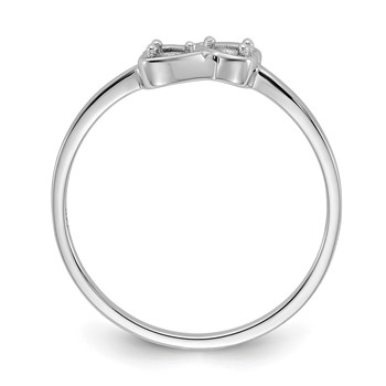 14k White Gold Polished Heart Ring Mounting — alternate view