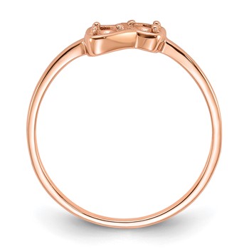 14k Rose Gold Polished .05ct. Diamond Heart Ring Mounting — alternate view