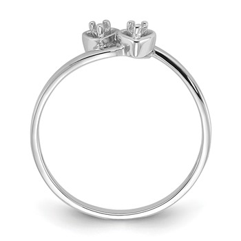14k White Gold .02ct. Diamond Heart Ring Mounting — alternate view