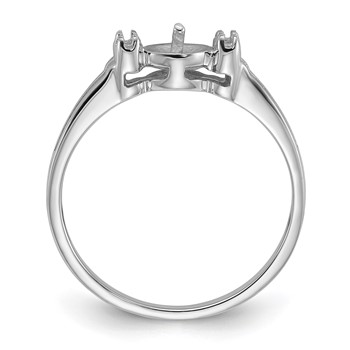 14k White Gold Holds 6mm Pearl and 4-1.1mm Stones Ring Mounting — alternate view