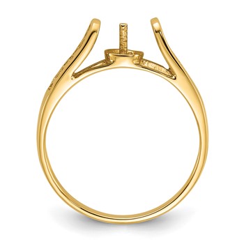 14k Polished Holds 6mm Pearl Filigree Ring Mounting — alternate view