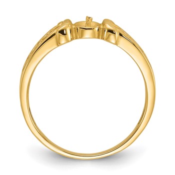 14k Polished Holds 5.5mm Pearl Heart Shank Ring Mounting — alternate view