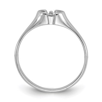 14k White Gold Polished Holds 5mm Pearl Ring Mounting — alternate view